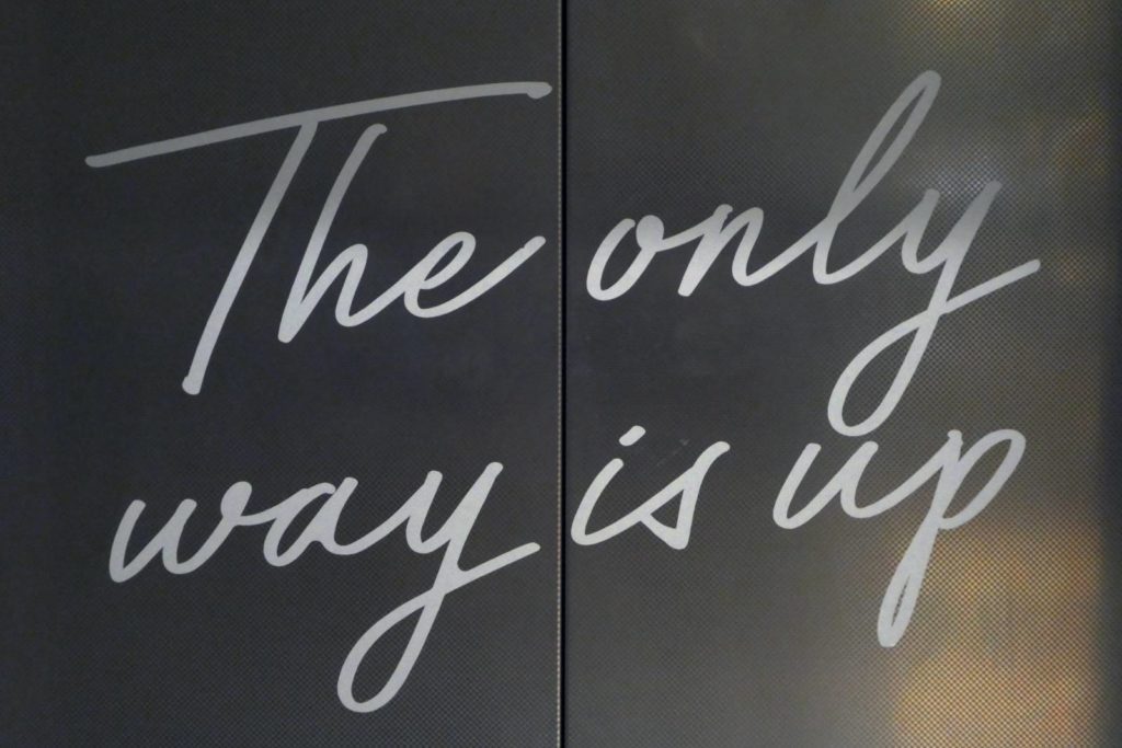 The only way is up elevator doors